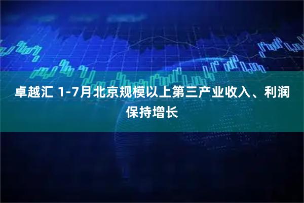 卓越汇 1-7月北京规模以上第三产业收入、利润保持增长